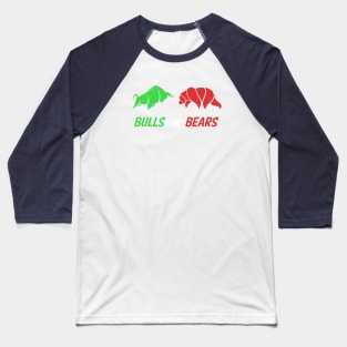 Bulls vs Bears Stock Market Day Trader Options Investor Baseball T-Shirt